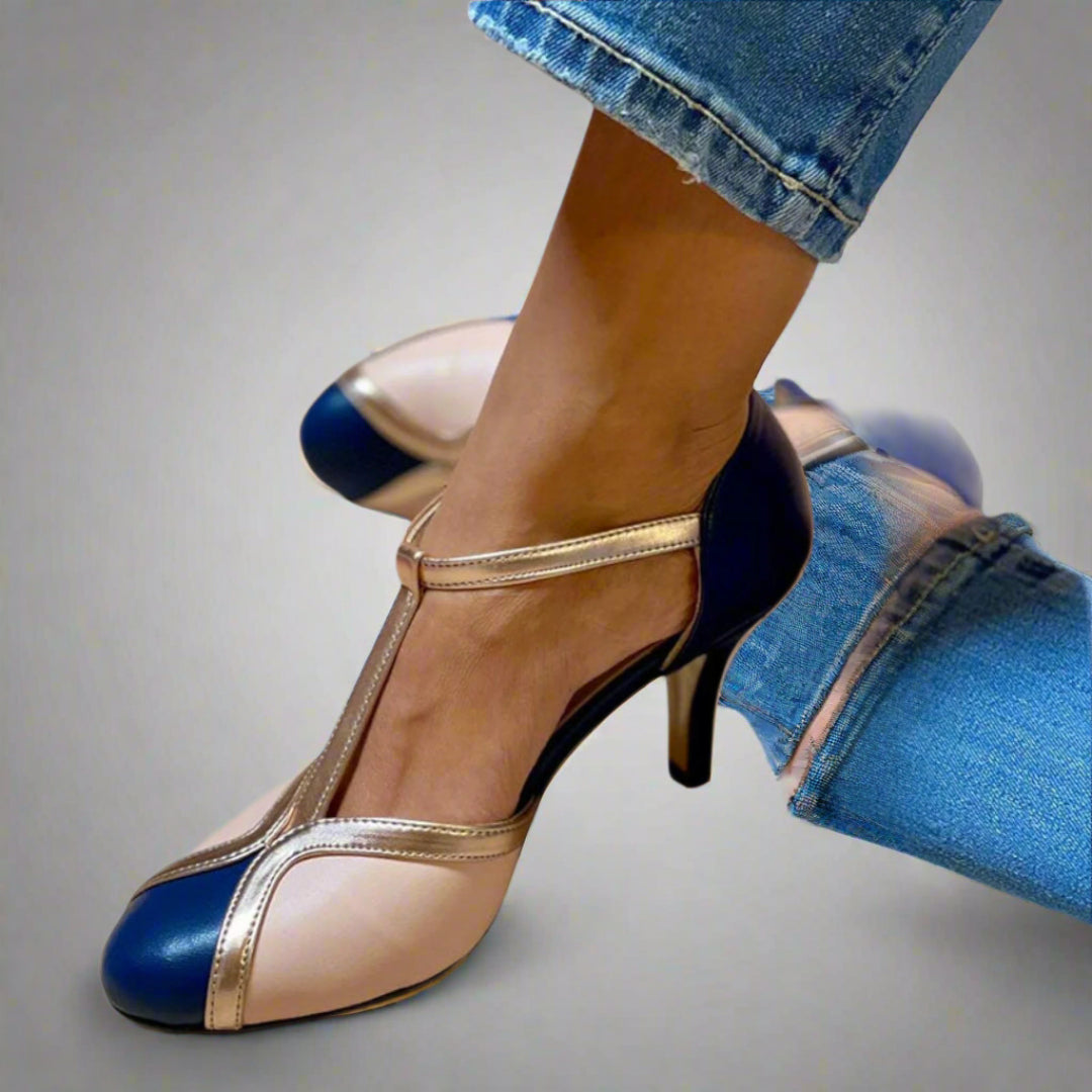 Alessia™ | Eleganti T-Strap bicolore