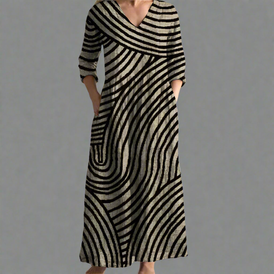 Kyla™ | Maxi abito a righe vintage