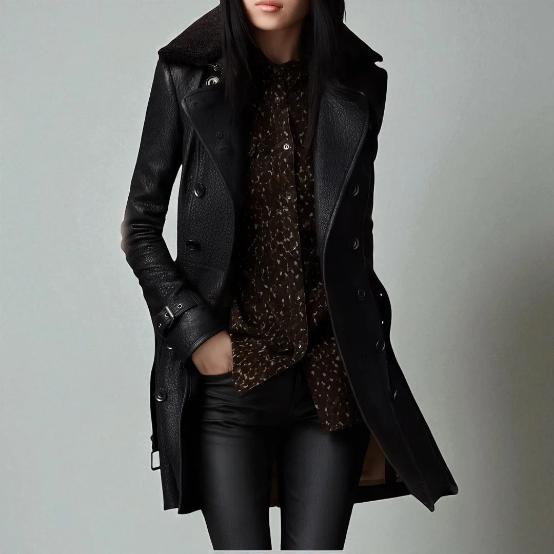 Allegra™ | Cappotto in pelle chic