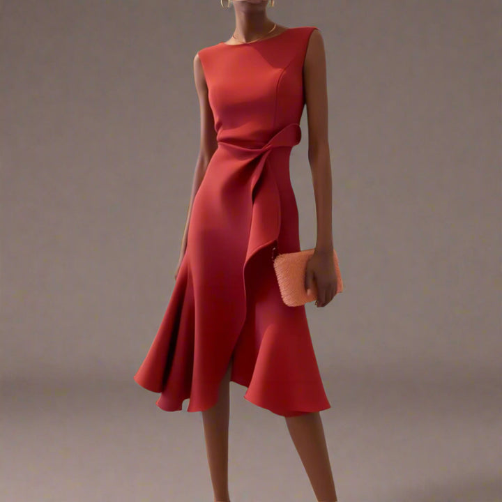 Lucia™ | Abito midi drappeggiato