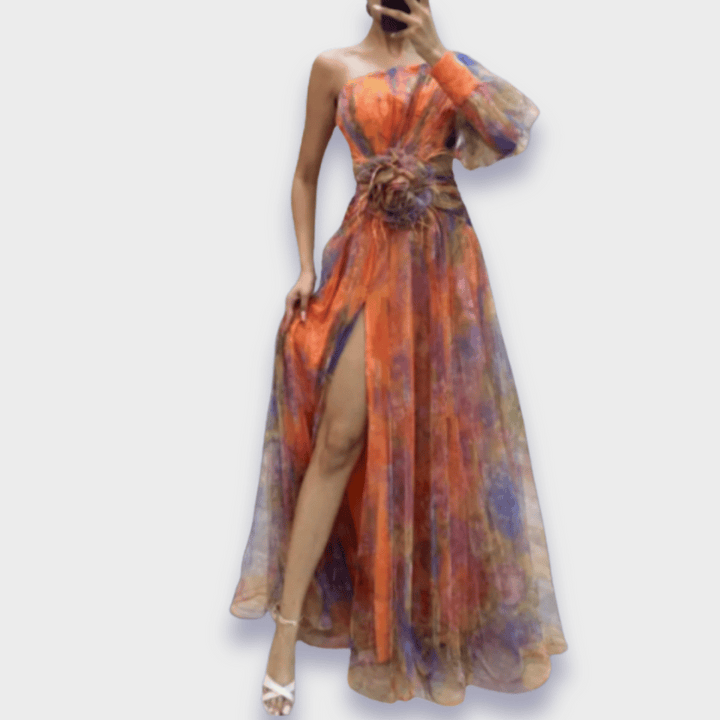 Tina™ | Vestito elegante artigianale in tessuto premium