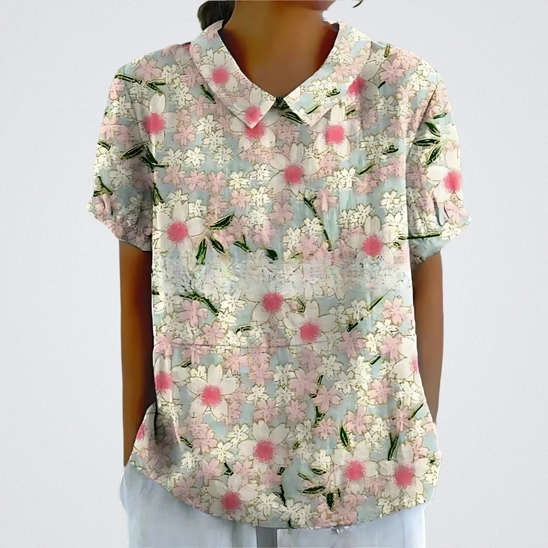 Maureen™ | Blusa floreale in lino