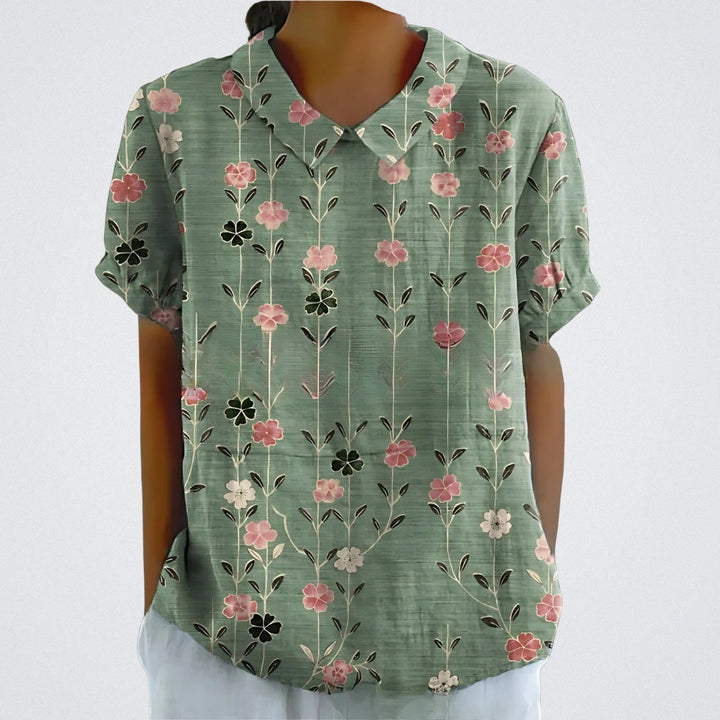 Maureen™ | Blusa floreale in lino