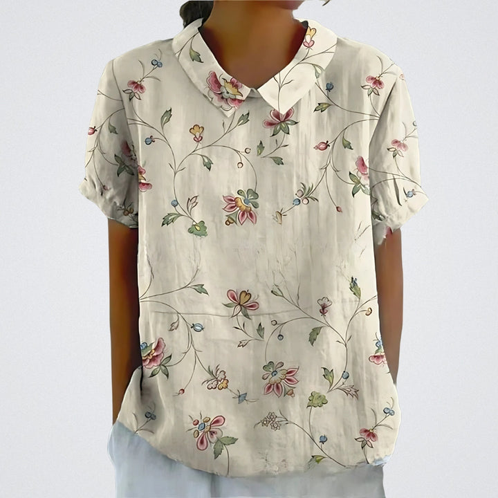 Maureen™ | Blusa floreale in lino