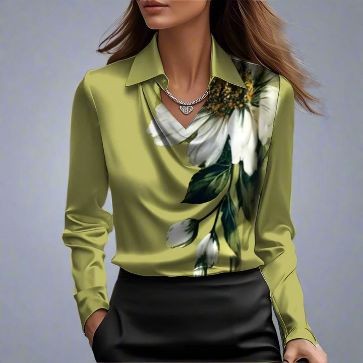 Malvina™ | Blusa satin drappeggiata