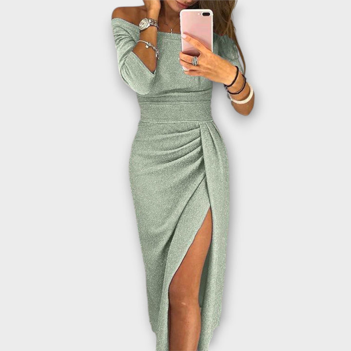 Malena™ | Vestito spalle scoperte glitterato