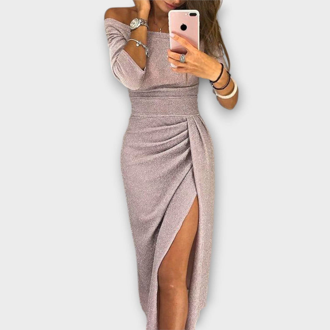 Malena™ | Vestito spalle scoperte glitterato
