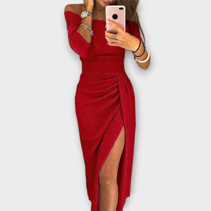 Malena™ | Vestito spalle scoperte glitterato