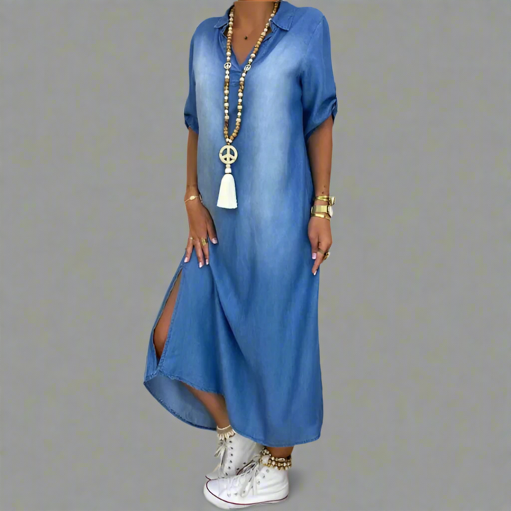 Andrea™ | Abito in denim con spacchi