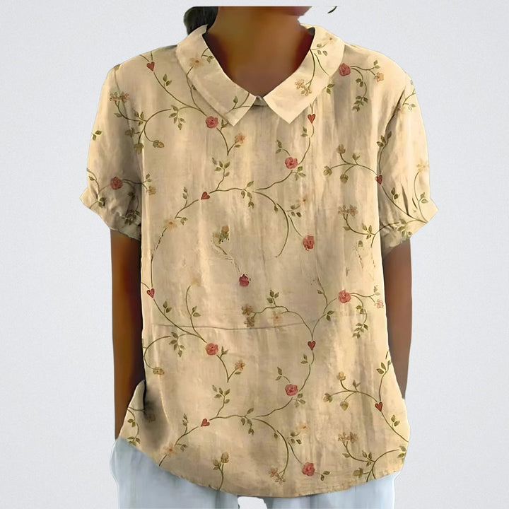 Maureen™ | Blusa floreale in lino