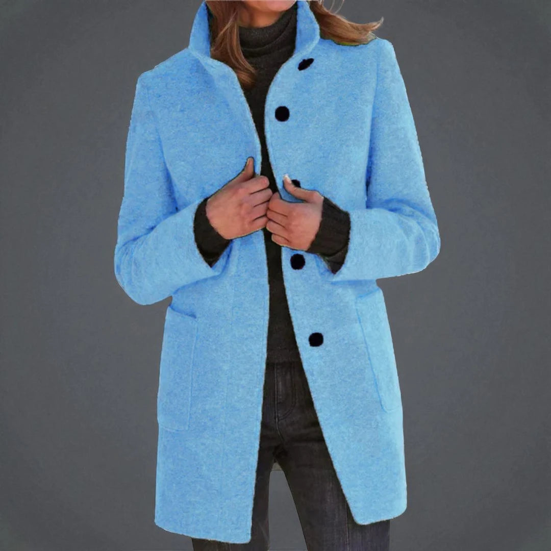 Vintora™ – Giacca a vento retro donna con bottoni e colletto alto