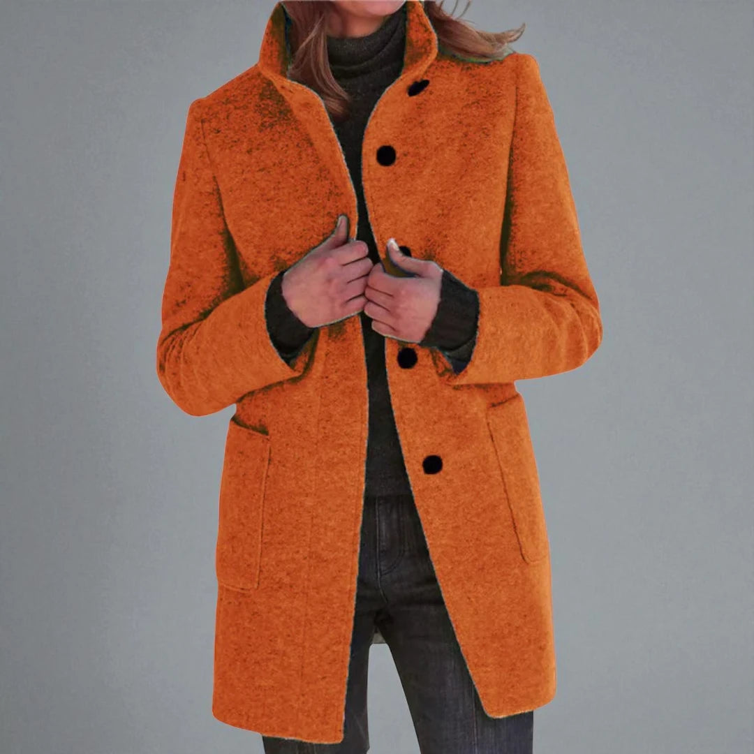 Vintora™ – Giacca a vento retro donna con bottoni e colletto alto