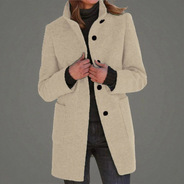 Vintora™ – Giacca a vento retro donna con bottoni e colletto alto