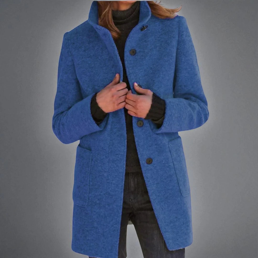 Vintora™ – Giacca a vento retro donna con bottoni e colletto alto