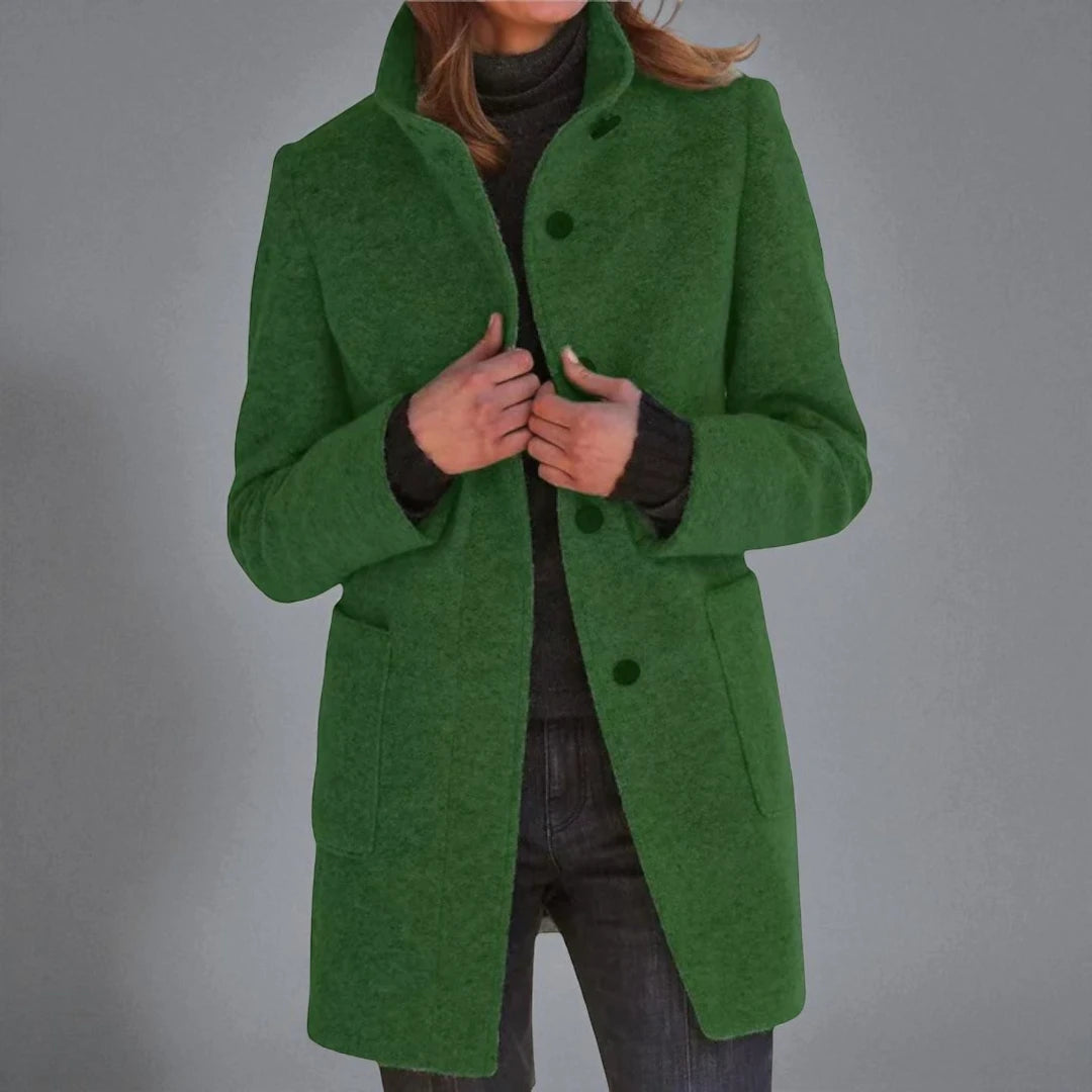 Vintora™ – Giacca a vento retro donna con bottoni e colletto alto