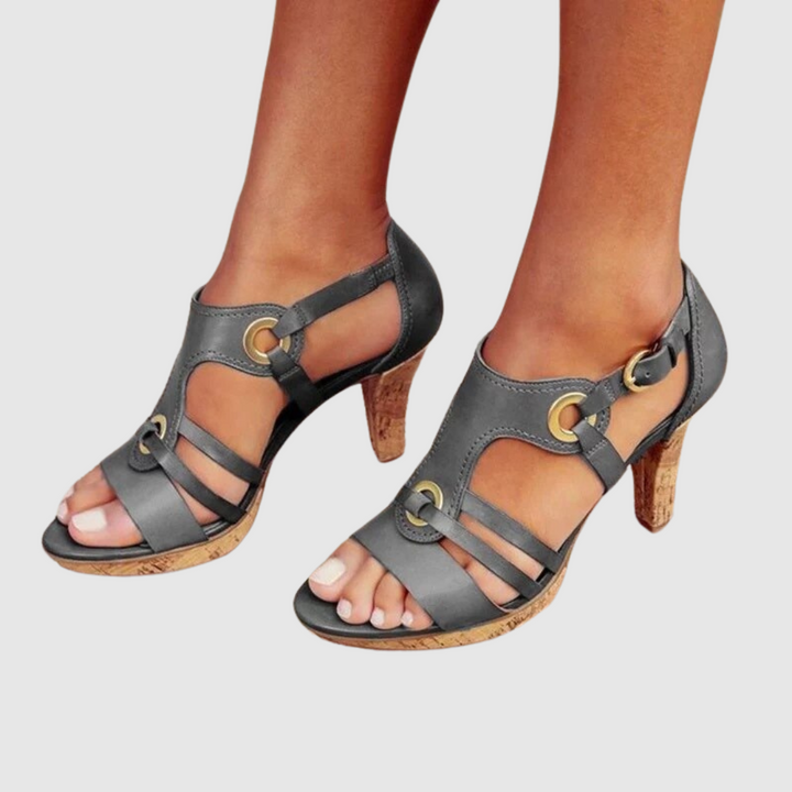 Cristiana™ | Sandali con tacco in pelle premium