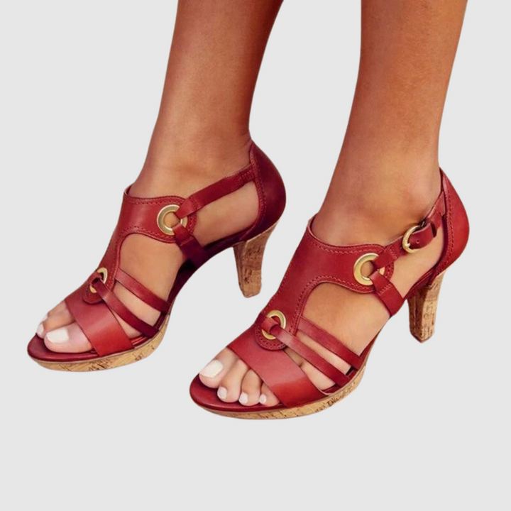 Cristiana™ | Sandali con tacco in pelle premium