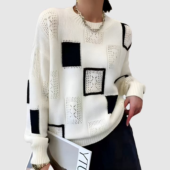 Fabiana™ | Maglione in filato a quadri