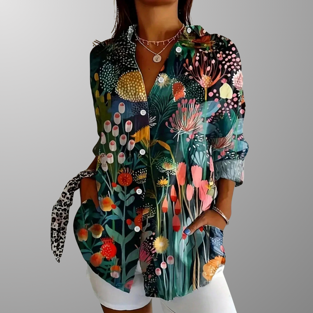 Annika™ | Blusa colorata con fantasia