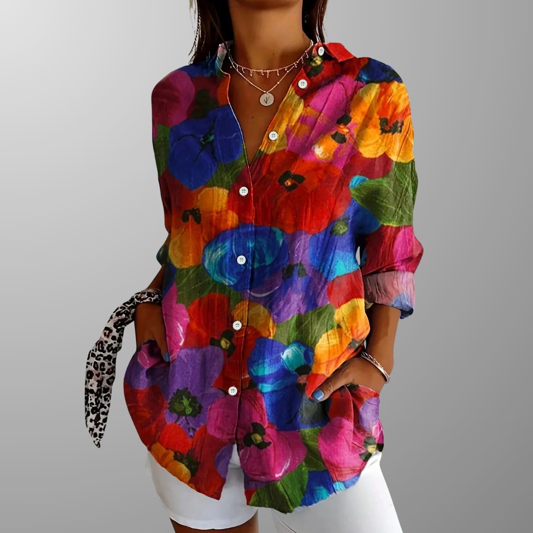 Annika™ | Blusa colorata con fantasia
