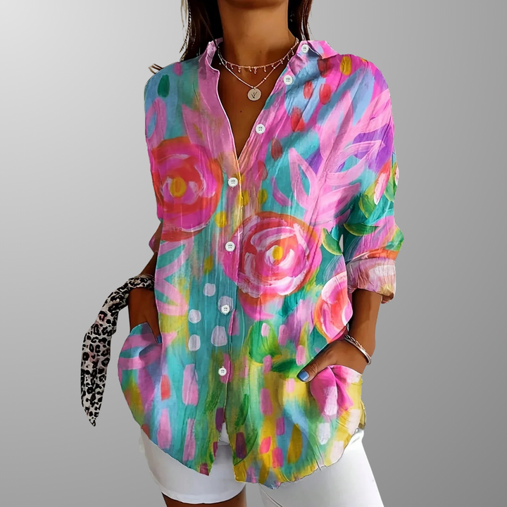 Annika™ | Blusa colorata con fantasia