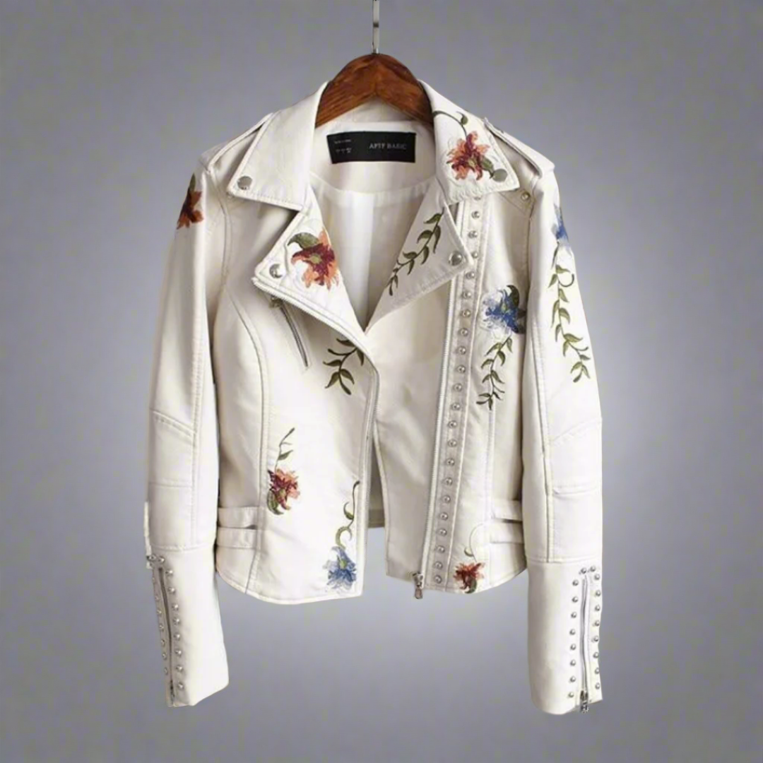 Ella™ | Giacca in pelle ricamata