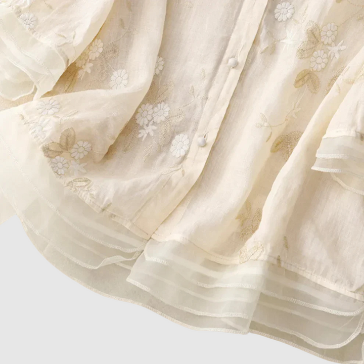 Emanuela™ | Blusa in lino ricamata