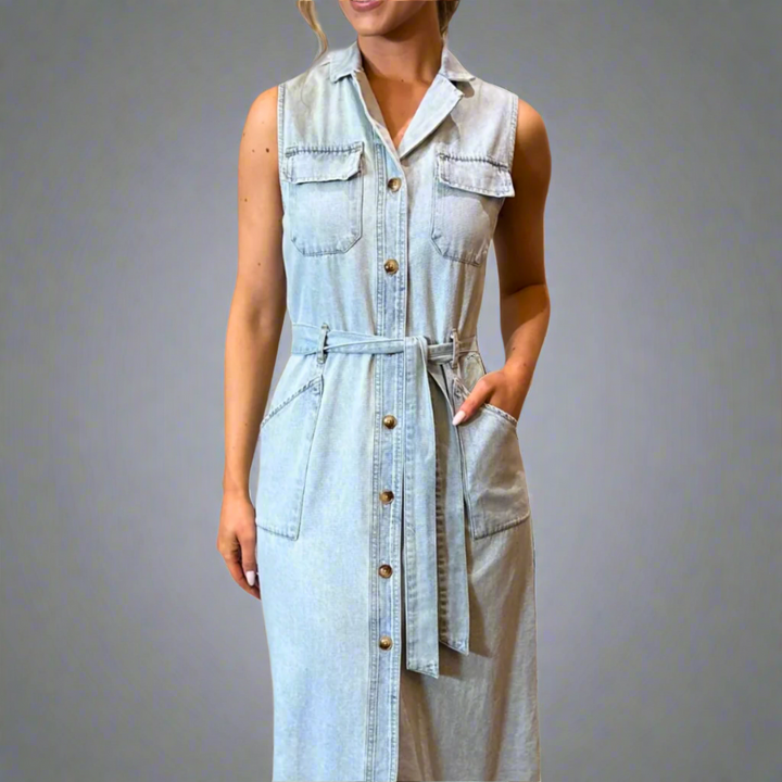 Fernanda™ | Maxi abito jeans elegante