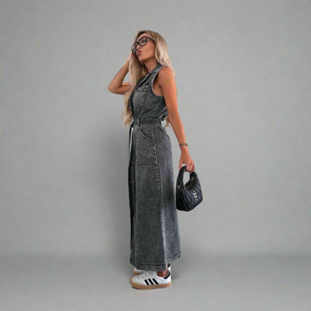 Fernanda™ | Maxi abito jeans elegante