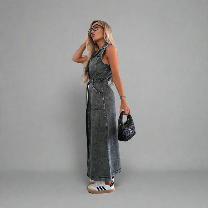 Fernanda™ | Maxi abito jeans elegante