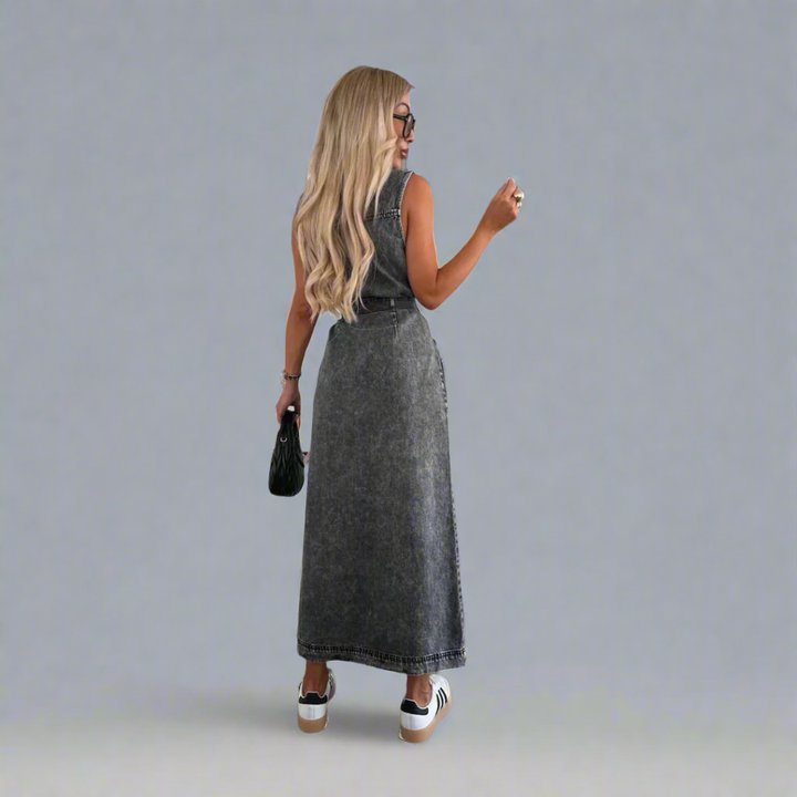 Fernanda™ | Maxi abito jeans elegante
