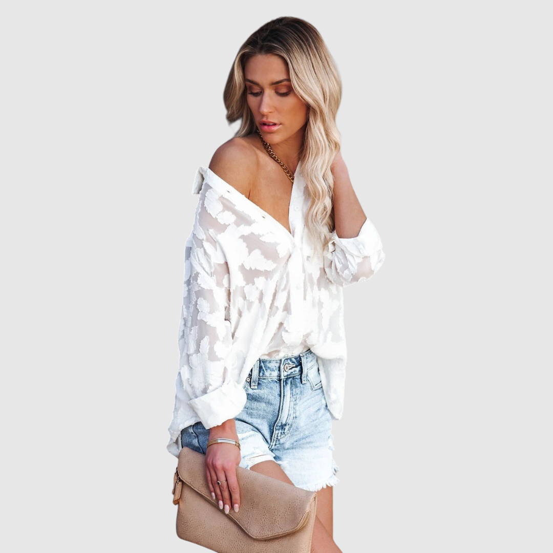Therese™ | Blusa floreale ricamata