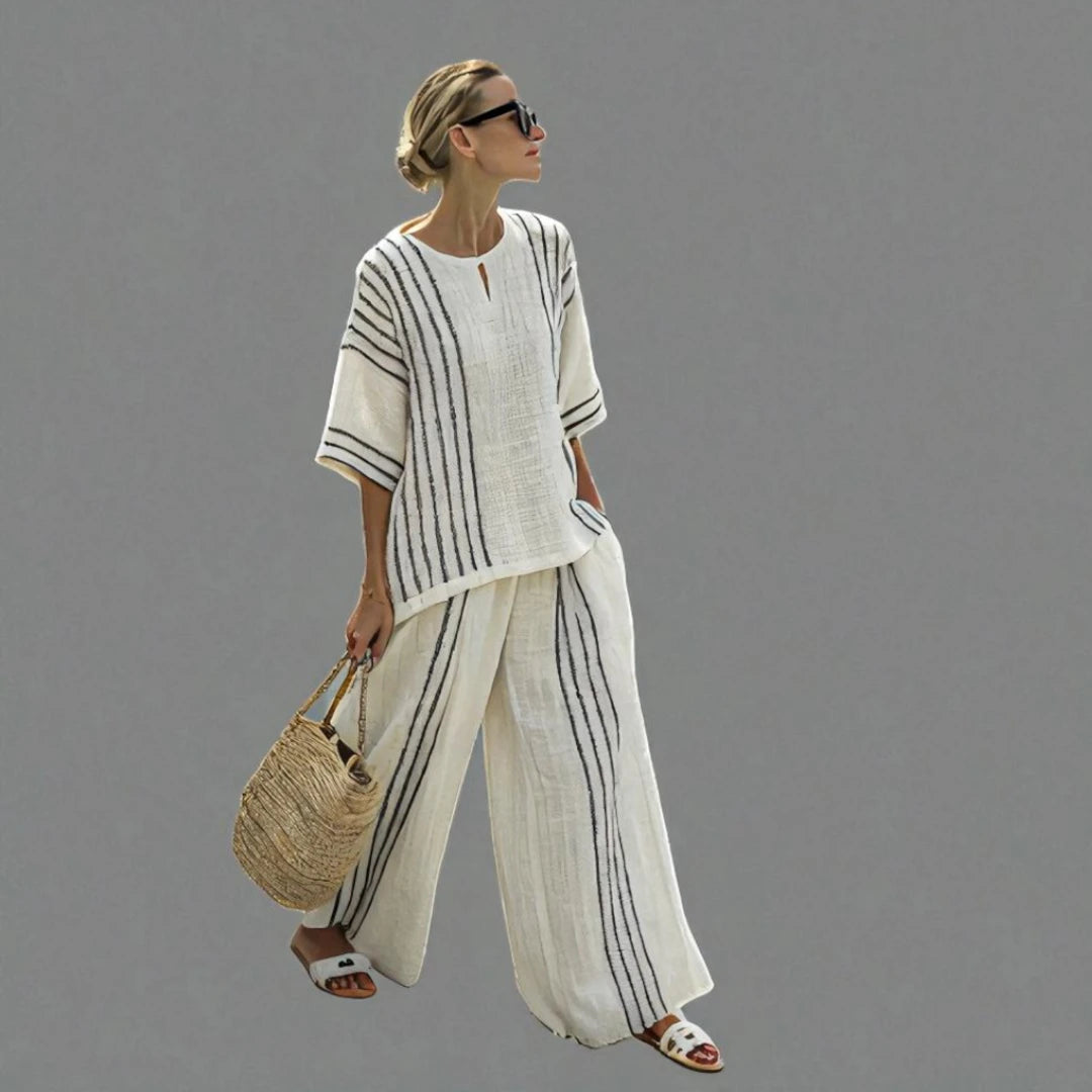 Caprie™ | Set Maglia Casual e Pantaloni Ampi in Lino