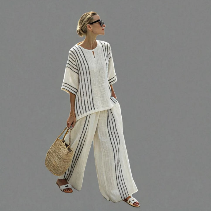 Caprie™ | Set Maglia Casual e Pantaloni Ampi in Lino