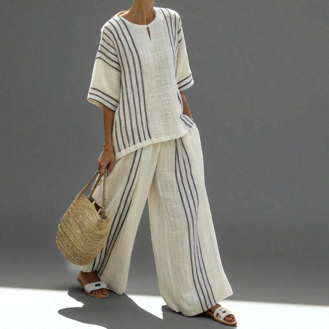 Caprie™ | Set Maglia Casual e Pantaloni Ampi in Lino