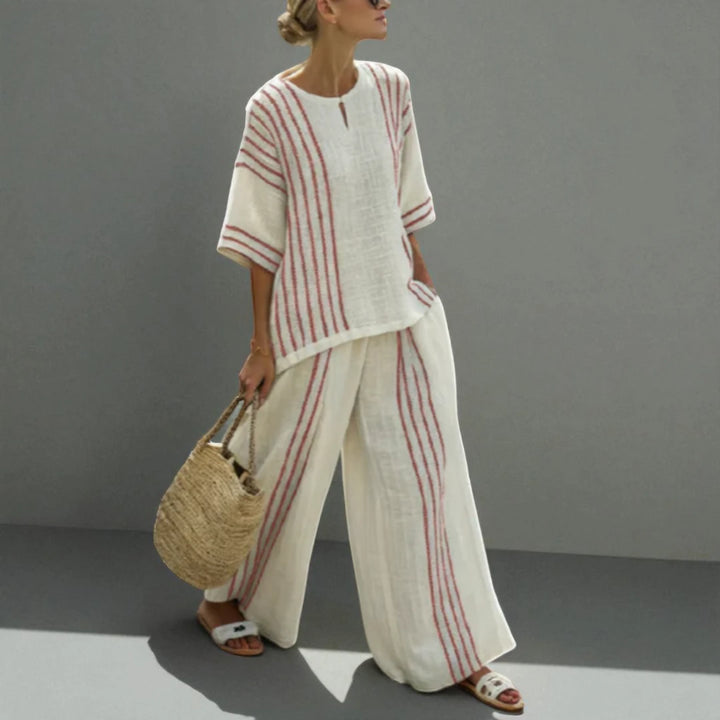 Caprie™ | Set Maglia Casual e Pantaloni Ampi in Lino