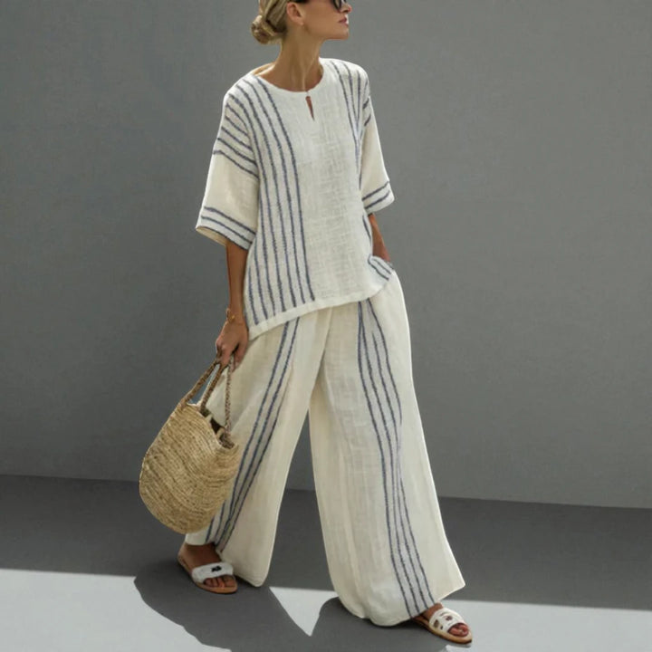 Caprie™ | Set Maglia Casual e Pantaloni Ampi in Lino