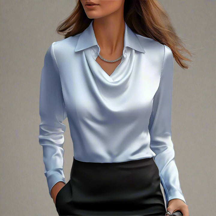 Malvina™ | Blusa satin drappeggiata