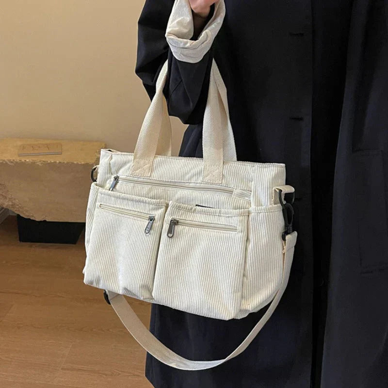 Eleon™ | Borsa tote in velluto a coste